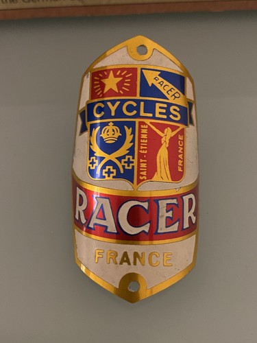 Ancienne plaque vélo - ancienne, de